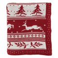 Saro Lifestyle SARO TH434.R5060 50 x 60 in. Oblong Red Christmas Knit Throw Blanket TH434.R5060